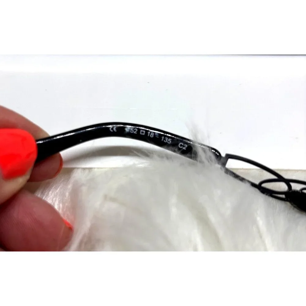 Black Metal Fashion glasses Decorative Temple Design Jessica Mack Frames Only!